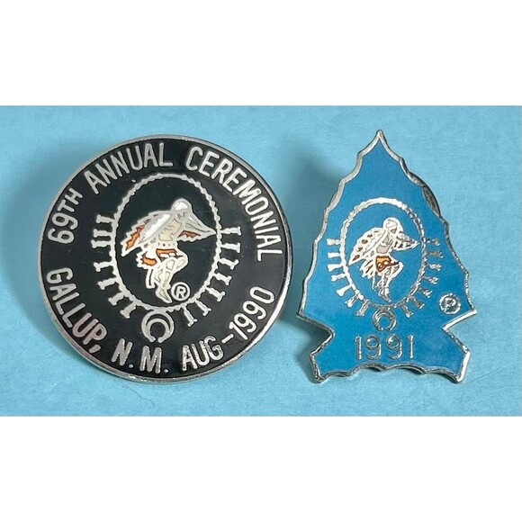 Jewelry - 1990 & 1991 Gallup, NM  69th +70th Annual  Intertribal  Ceremonial 2  pins